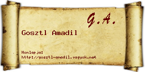 Gosztl Amadil névjegykártya