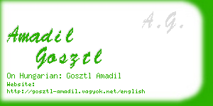 amadil gosztl business card